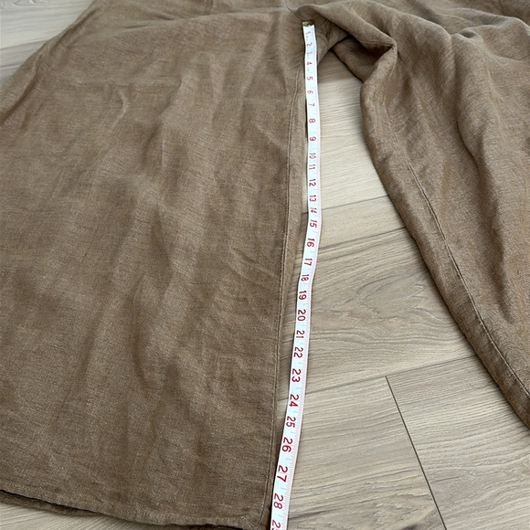 Banana Republic Size 6 Petite tan linen wide leg culotte pants - Picture 2 of 9